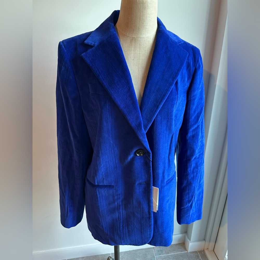 Elleme Paris Blue Velvet Blazer Size 38